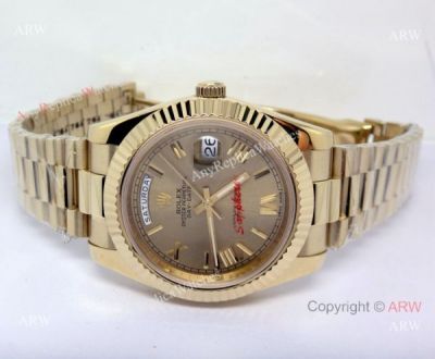 Replica Rolex Day-Date 40mm All Gold Roman Dial Watch 